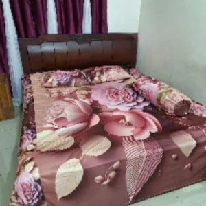 3D Printed Premium Bedsheet | Cherry Cotton Fabrics with Pillow Covers & Side Pillow Cover