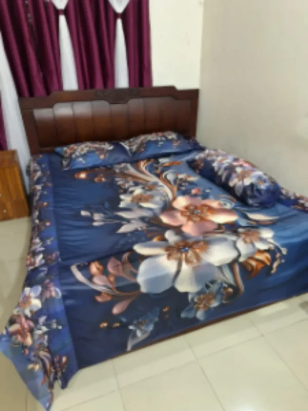 3D Printed Premium Bedsheet | Cherry Cotton Fabrics with Pillow Covers & Side Pillow Cover
