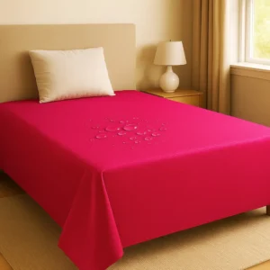 Red Flower | 7*8 Feet | King Size | 100% Waterproof Bedsheet
