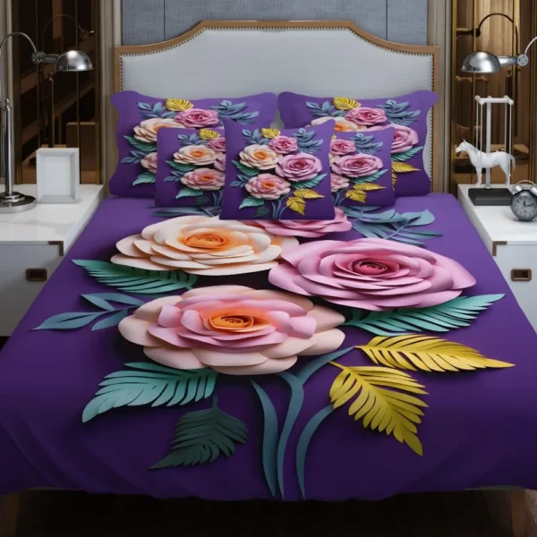 Luxury King Size 3D Bedsheet with Pillow Covers & Side Pillow Cover