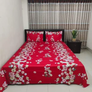 Luxury Twill Cotton King Size Bedsheet With Pillow Cover & Side Pillow Cover
