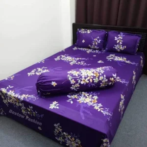 Luxury Twill Cotton King Size Bedsheet With Pillow Cover & Side Pillow Cover