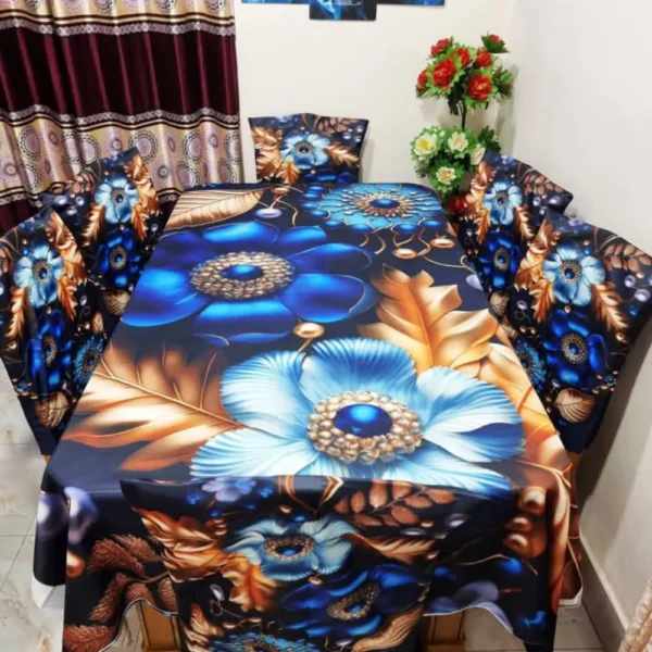 3D Printed Premium Dining Table Matt | Cherry Cotton Fabrics With Chair Cover