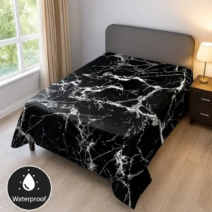 Night Stone | 7*8 Feet | King Size | 100% Waterproof Bedsheet