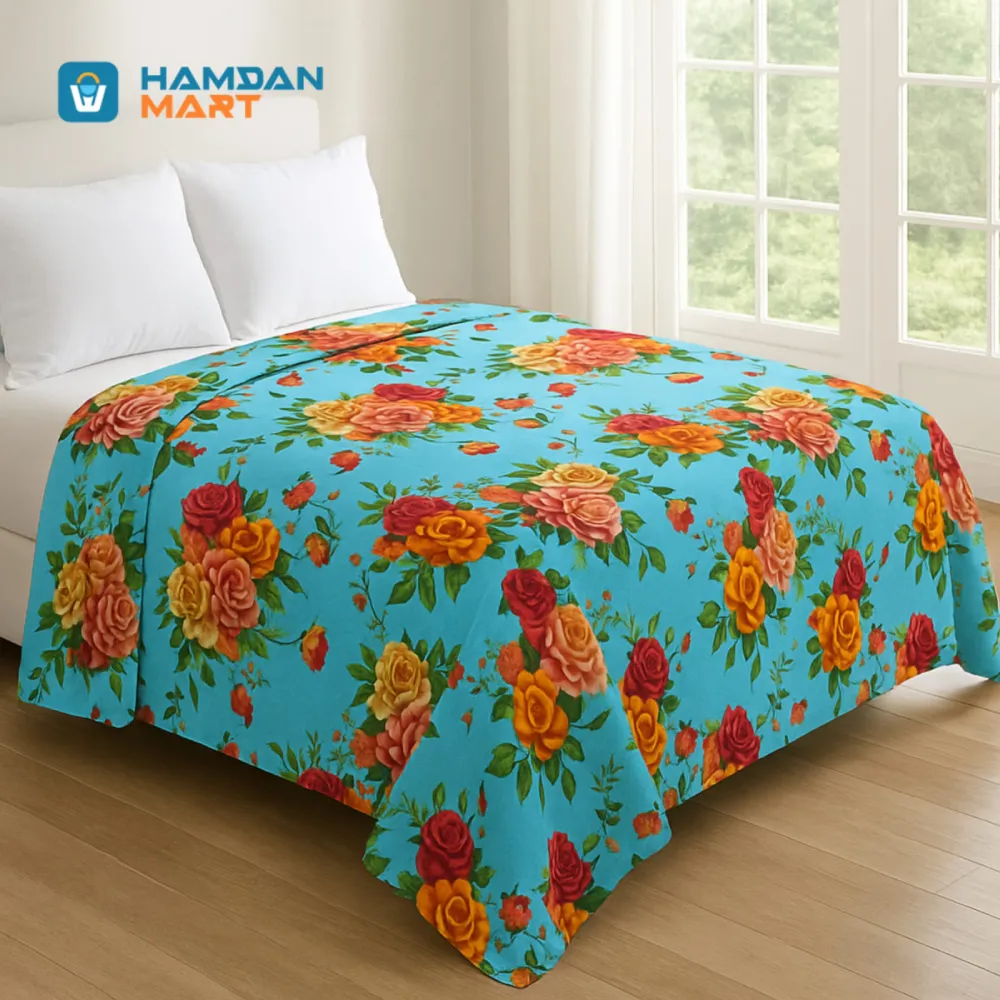 Bloomora 3D Pinted | 6*7 Feet | Double Size | 100% Waterproof