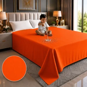 Solid Orange Color | 7*8 Feet | King Size | Super Soft & 100% Waterproof Fabrics
