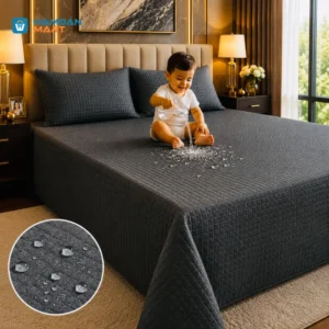 Premium OBSIDIAN Waterproof Bedsheet | Ultra Soft (Blanket Feel) King Size 7*8' With Standard Pillow Cover