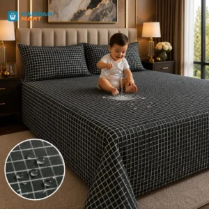 Eclips 100% Waterproof Bedsheet | King Size 7*8' With Standard Pillow Covers