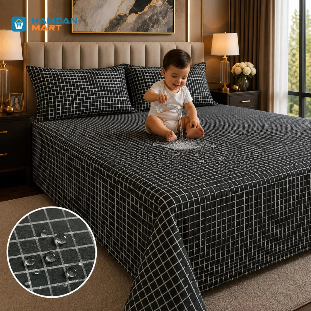 Eclips 100% Waterproof Bedsheet | King Size 7*8' With Standard Pillow Covers