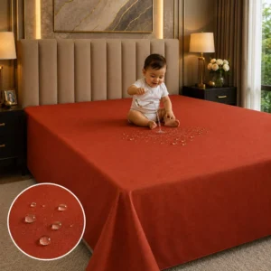 Terracotta | 7*8 Feet | King Size | 100% Waterproof Bedsheet